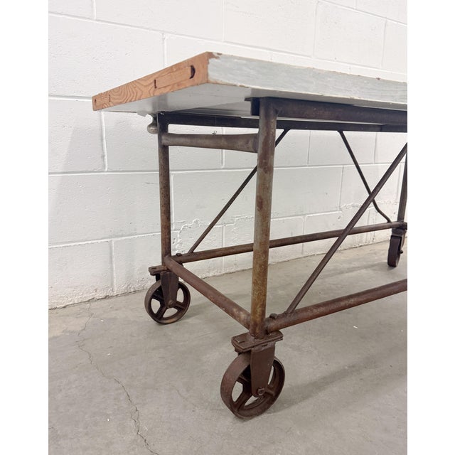 Mid 20th Century Primitive Industrial Work Bench Style Coffee Table ...