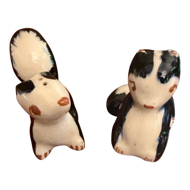 Vintage Robert Simmons Ceramics Skunk Figurines Pewey and Pewette ca.1950s For Sale