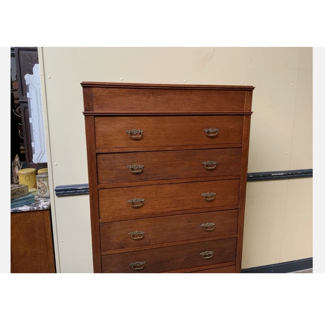 1910s Tall Antique Art Nouveau Chest of Drawers, 1910 For Sale - Image 5 of 7