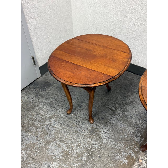 Queen Anne Style Drop-Leaf Side Tables, Pair For Sale - Image 11 of 12