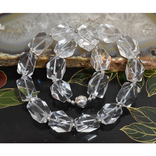 Early 21st Century Sterling Silver Paola Valentini Rock Crystal Chunky Nugget Necklace For Sale - Image 5 of 18
