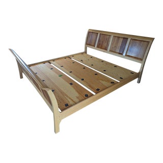 Copeland Cherry and Maple King Sleigh Bed Sarah Collection For Sale