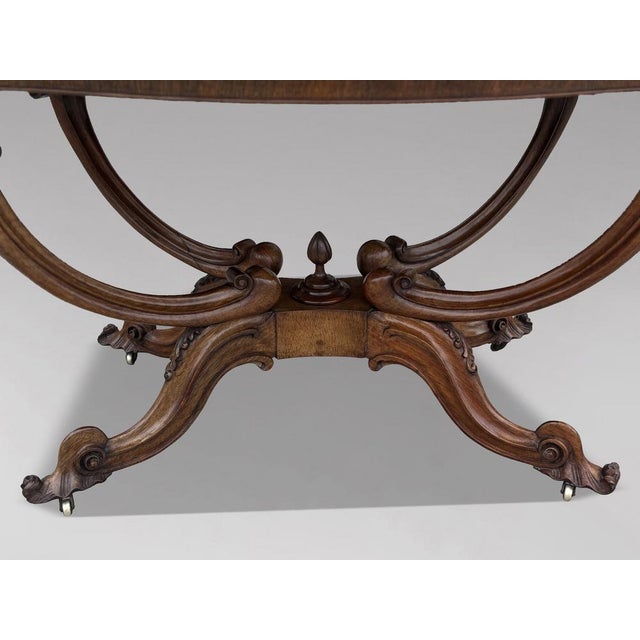 19th Century Victorian Burr Walnut Centre Table, 1850s For Sale - Image 3 of 14