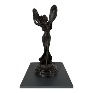 Art Nouveau Bronze Dragonfly Woman Sculpture on Marble – 18” Tall