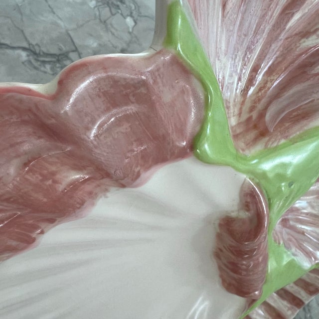 1980s 1980s Handmade Pink Shell Platter Signed For Sale - Image 5 of 9
