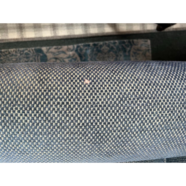 2010s Custom Design Roll Arm Chairs + Ottoman, Set of Three For Sale - Image 5 of 12