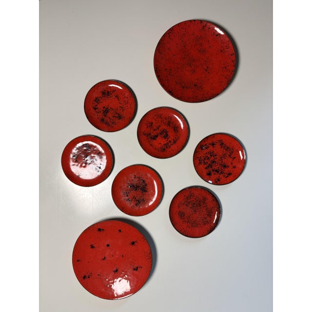 Metal Enamelled Bowls and Saucers, Germany, 1960s, Set of 8 For Sale - Image 7 of 7