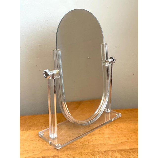 Vintage Lucite Vanity Mirror For Sale - Image 4 of 9