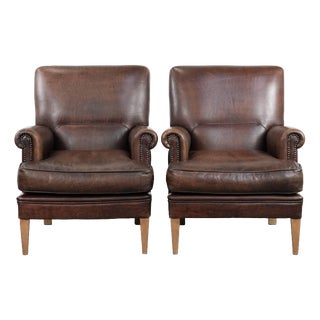 Sheepskin Armchairs, Set of 2 For Sale