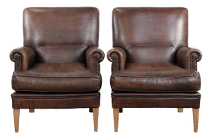Sheepskin Armchairs, Set of 2