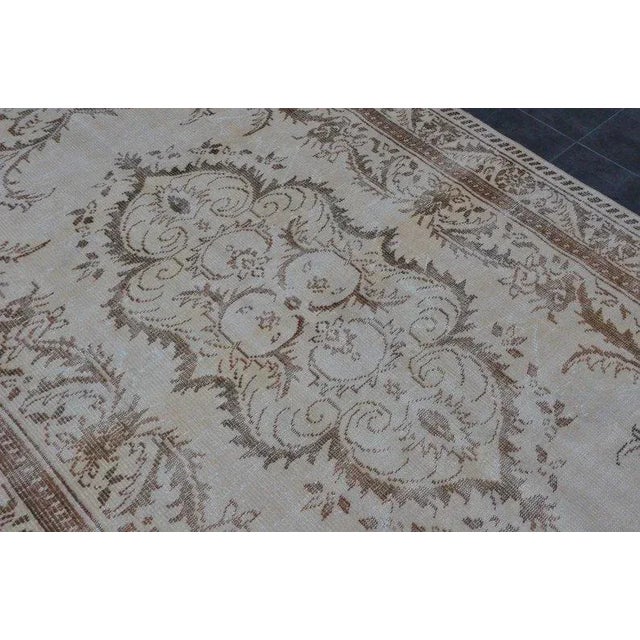 Beige 1960s Beige Floor Rug For Sale - Image 8 of 11
