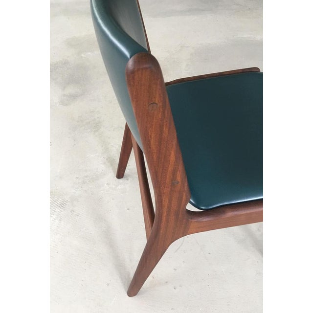 Wood Teak Dining Chairs attributed to Erik Buck, Restored with Customizable Reupholstery, 1960s, Set of 8 For Sale - Image 7 of 8