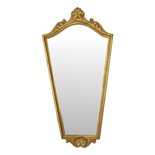 Classic Gold Leaf Mirror Crested Mirror, 1960s For Sale
