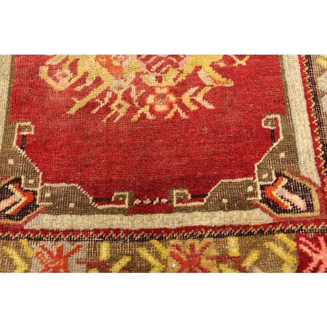 Vintage Turkish Yastik Rug - 02'02 X 02'03 For Sale - Image 4 of 8