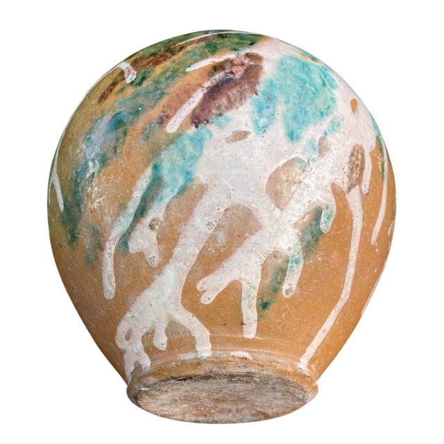 Vintage Drip Glaze Terracotta Cachepot / Amphora Vessel, 8” For Sale In Naples, FL - Image 6 of 12