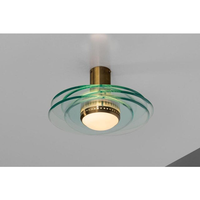 Brass and Glass 2079 Ceiling Lamp by Max Ingrand for Fontana Arte, Italy, 1960s For Sale - Image 15 of 17