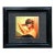 Vintage Masked Lady Oil Print in Black Frame For Sale