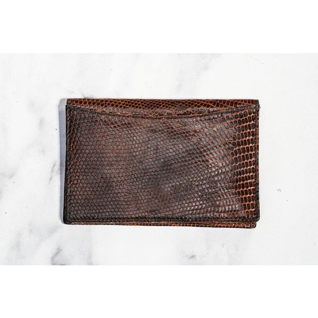Luxurious Vintage Brown Leather Barney's New York Men's Wallet Card Case For Sale - Image 9 of 9