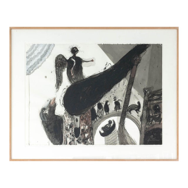 Robert Dandarov Ascension Mixed Media on Paper For Sale