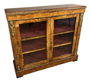 Antique Victorian Figured Walnut Display Cabinet, 1860