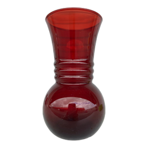 1930s Royal Ruby Red Glass Vase by Anchor Hocking
