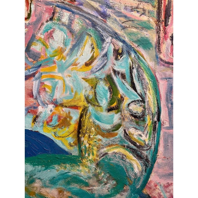 Roberto Juarez, Large Colorful 1983 Neo Expressionist Roberto Juarez Oil Painting Tron Family, 1983 For Sale - Image 16 of 18