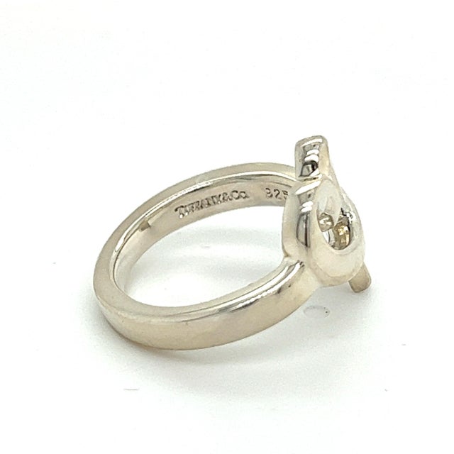 1990s Tiffany & Co Estate Heart Ring Size 4.75 Sterling Silver For Sale In New York - Image 6 of 6
