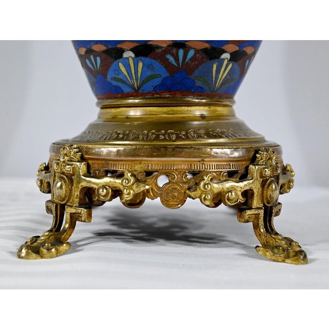 Antique Gold and Emaux Bronze Vase For Sale - Image 11 of 18