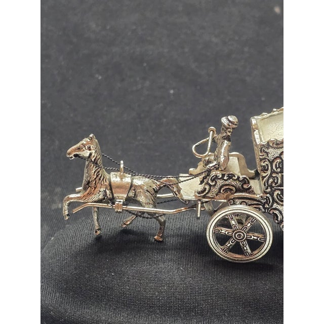 Miniature Horse Carriage, Silver, 1949 H. Hooykaas, Schoonhoven, Netherlands For Sale - Image 4 of 12