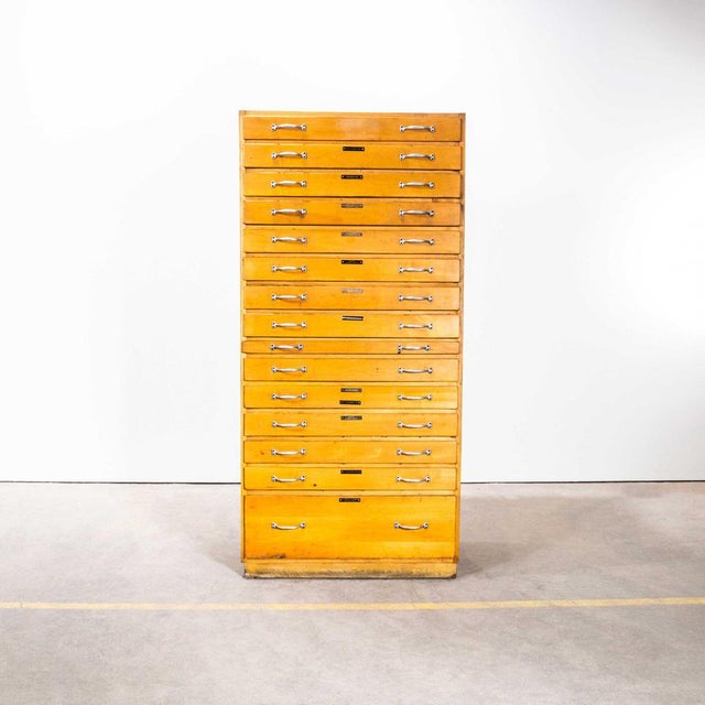 Tall Multidrawer Engineers Cabinet, 1950s For Sale - Image 13 of 13