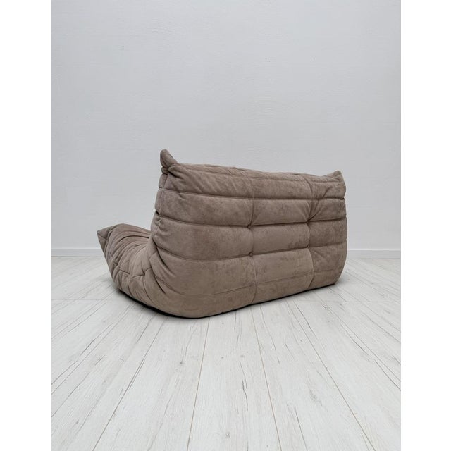 Textile Vintage Alcantara Togo 2-Seater Sofa by Michel Ducaroy for Ligne Roset, 1990s For Sale - Image 7 of 15