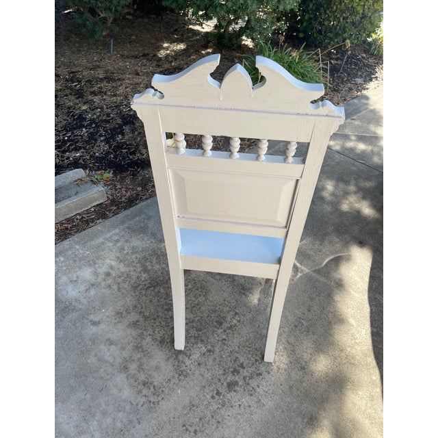 Shabby Chic 1930s Antique White Shabby Chic Side Chair For Sale - Image 3 of 7