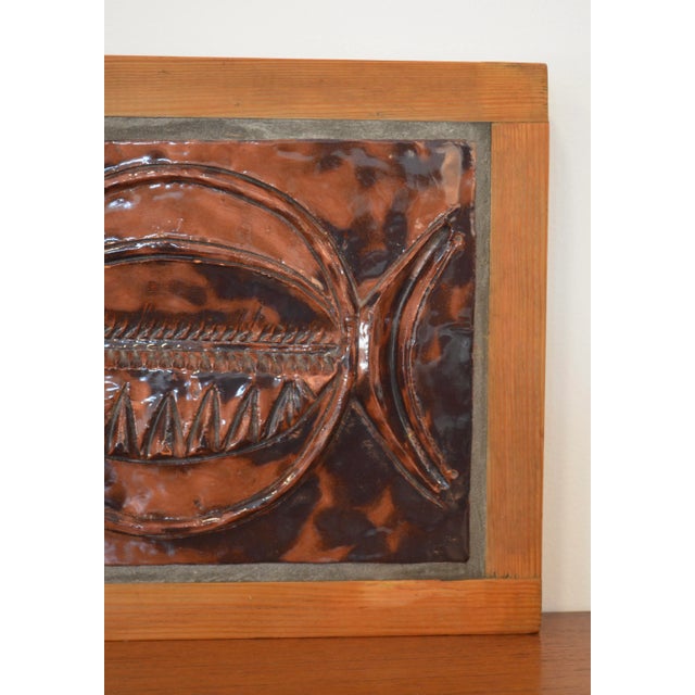 Mid-Century Ceramic Wall Sculpture with Fish Motif, 1950s For Sale - Image 6 of 10