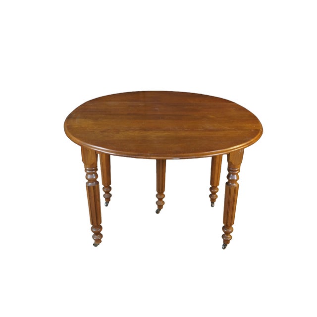 Victorian Antique American Victorian Mahogany Drop Leaf Dining Table Expandable Console For Sale - Image 3 of 18