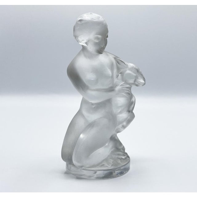 Lady with a Fawn Figurine in Crystal, 1980s For Sale - Image 8 of 15