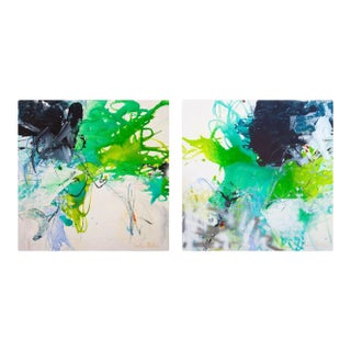 Contemporary Abstract Acrylic/Mixed Media on Canvas Paiting "Breeze" by Carolina Alotus For Sale