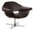 Brown Leather Hi-Cove Swivel Armchair by Molteni&C For Sale