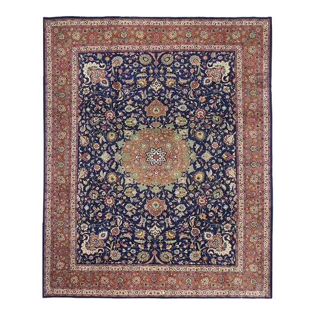 1970s Old Persian Tabriz Masterpiece Rug 9’8″ X 12’0″ For Sale