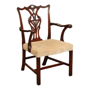 Fine Chippendale Style Mahogany Carved Armchair