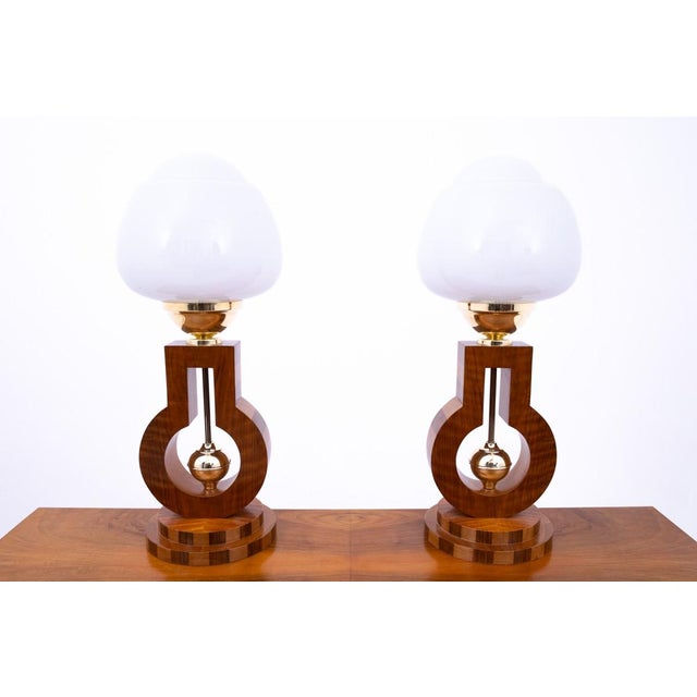 20th Century Art Deco Lamps, Poland, 1950s, Set of 2 For Sale - Image 3 of 9