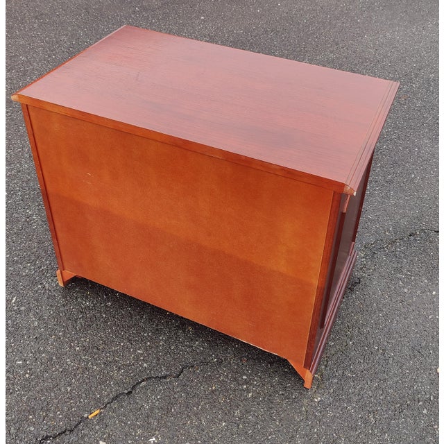 Traditional Cherry Finish Traditional Two Drawer File Cabinet For Sale - Image 3 of 9
