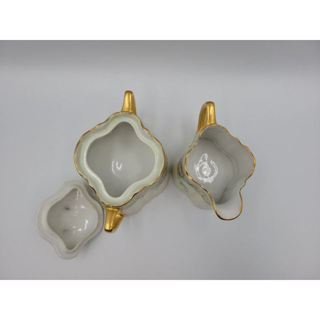 KPM Porcelain Mid 19th Century Antique Kpm Germany Creamer and Covered Sugar Bowl Set Hand Painted and Signed- 2 Pieces For Sale - Image 4 of 13