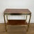 Mid-Century Modern 1970s Black lacquered metal and brass side table with amber celluloid shelves For Sale - Image 3 of 12