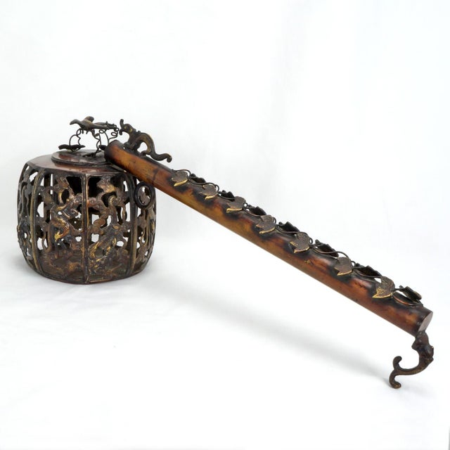 Japanese Yatate Bronze Inkwell, Brush Holder For Sale - Image 4 of 13