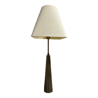 Vintage Cast Brass Table Lamp French 1970's For Sale