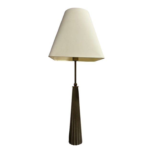 Vintage Cast Brass Table Lamp French 1970's For Sale