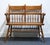 American High End Vintage Solid Hard Rock Maple Colonial Early American 35" Bench Settee For Sale - Image 3 of 10
