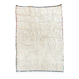 Vintage Moroccan Beni Ouarain Handmade Rug in Wool, 2010s For Sale