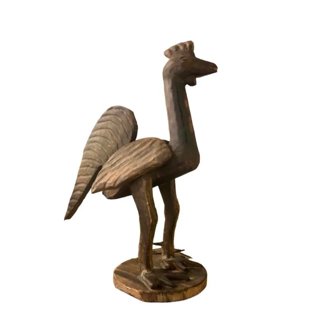 Primitive Antique Folk Art Hand Carved Rustic Giant Wooden Chicken For Sale - Image 10 of 12