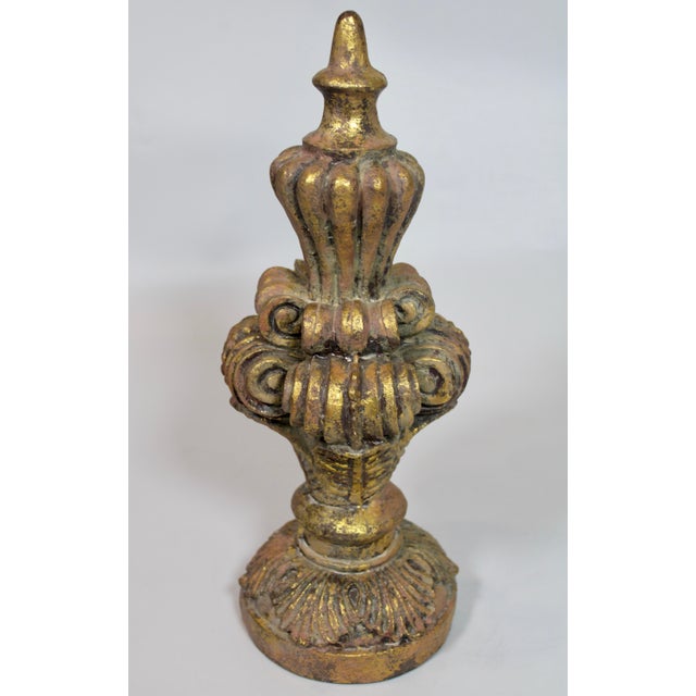 Vintage French Golden Gilt Resin Finial For Sale - Image 9 of 9